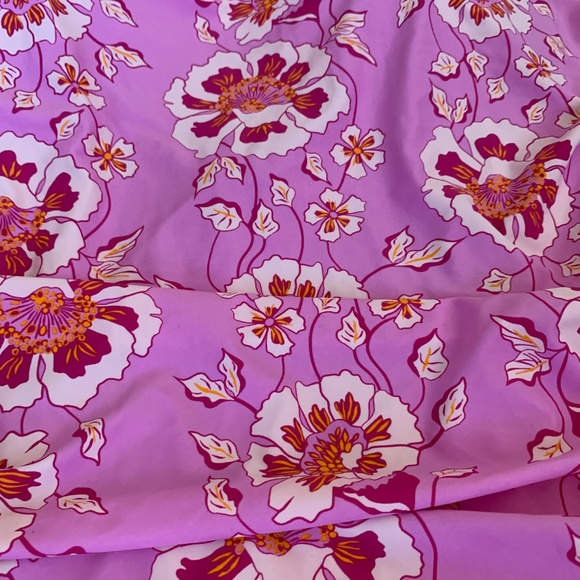 J. Crew Pink Floral Side Ruched Swimsuit Sz.18 One Piece NWT, - Picture 3 of 10